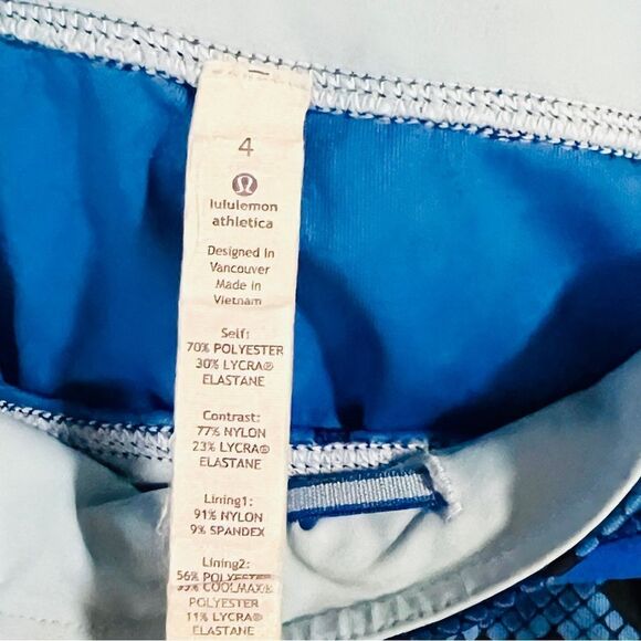 Lululemon Inspire Crop II Mesh Mini Ziggy Snake Sapphire Blue Pipe Leggings 4 - Picture 7 of 13